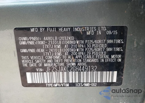 2016 Subaru Forester 2.5I Limited z USA, uszkodzony, nr VIN JF2SJAKC2GH449132